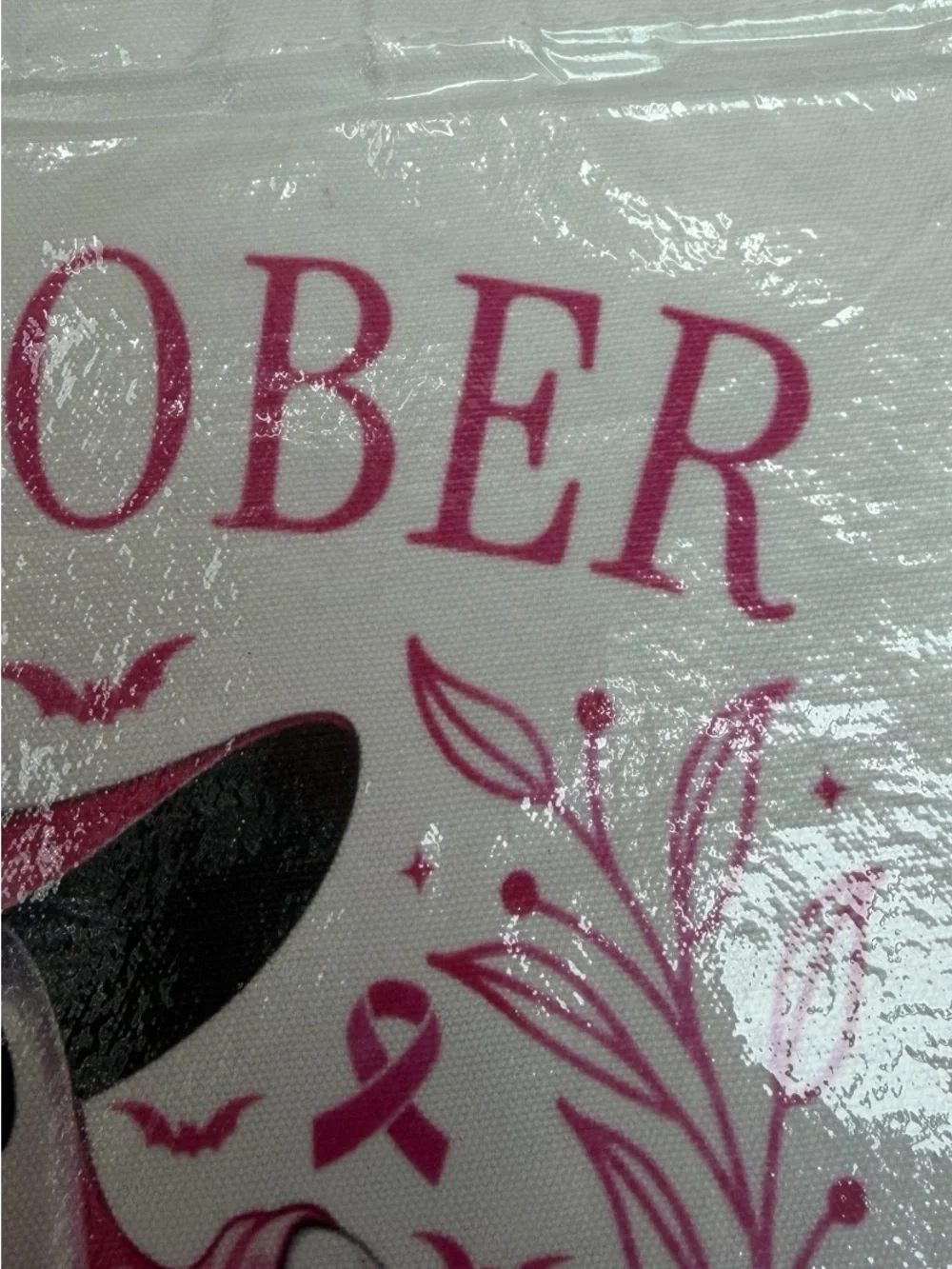 Breast Cancer Awareness Pink Ghost Tote Bag - In October We Wear Pink New